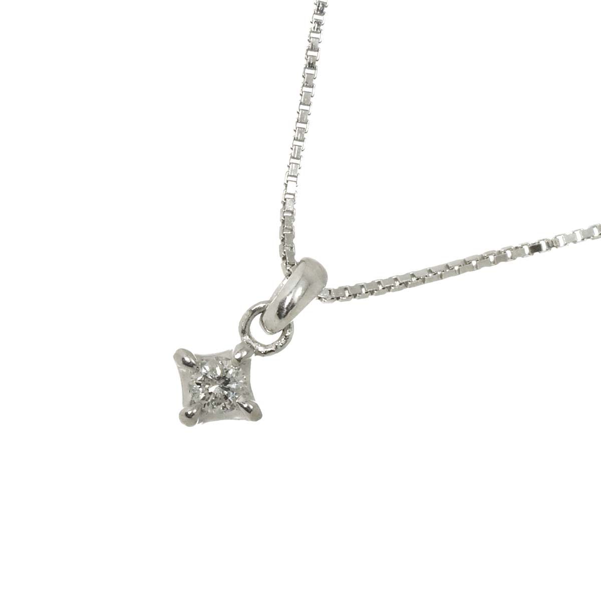 Diamond 0.05ct Necklace 18K WG White gold 750