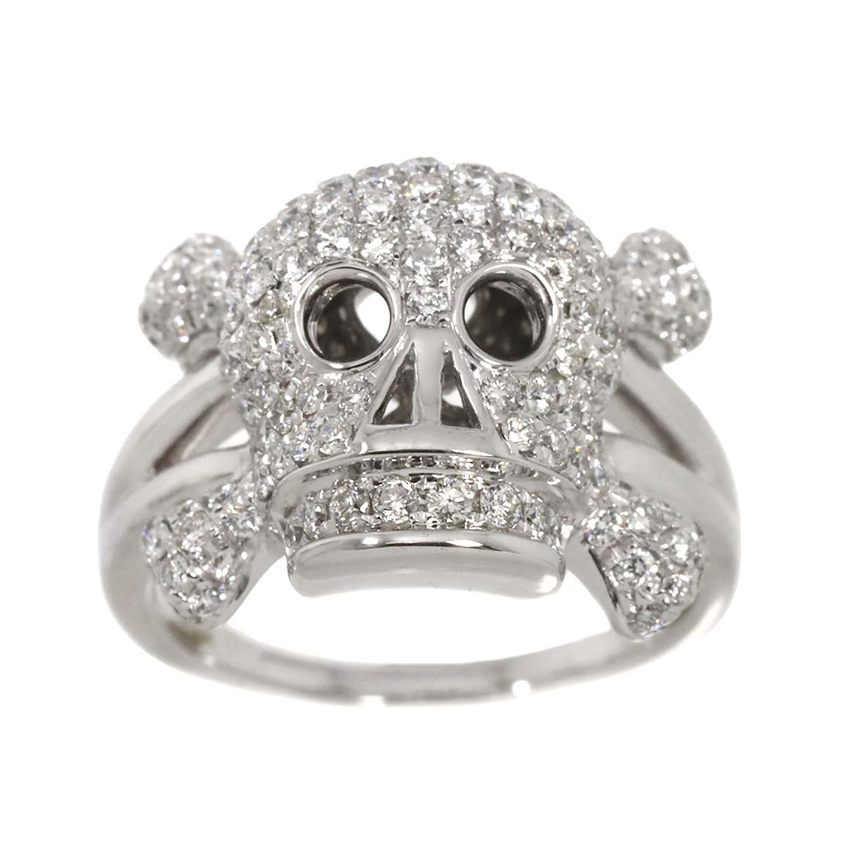 Diamond 1.55ct Ring 18K K18 WG White Gold size6.25-6.5(US)