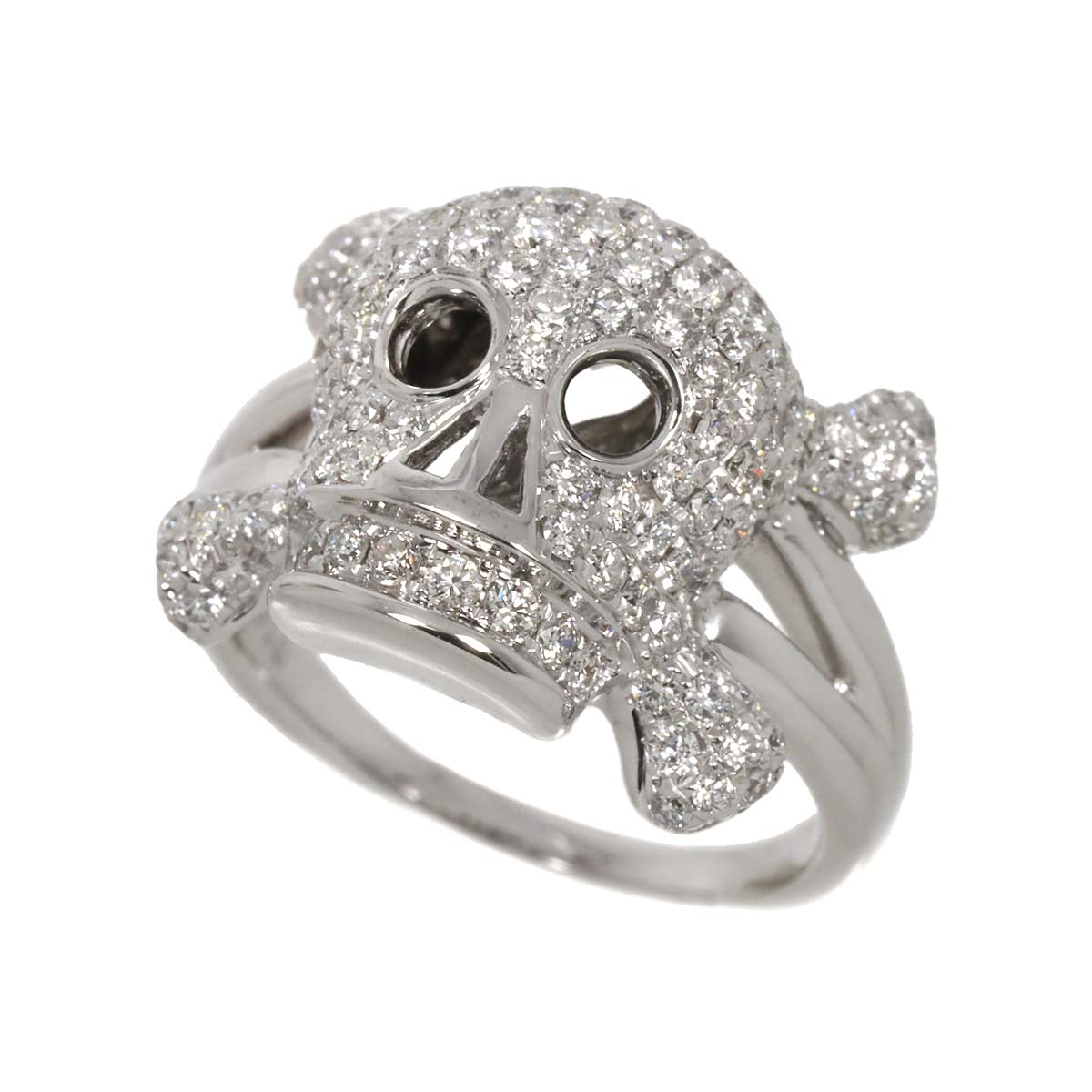 Diamond 1.55ct Ring 18K K18 WG White Gold size6.25-6.5(US)