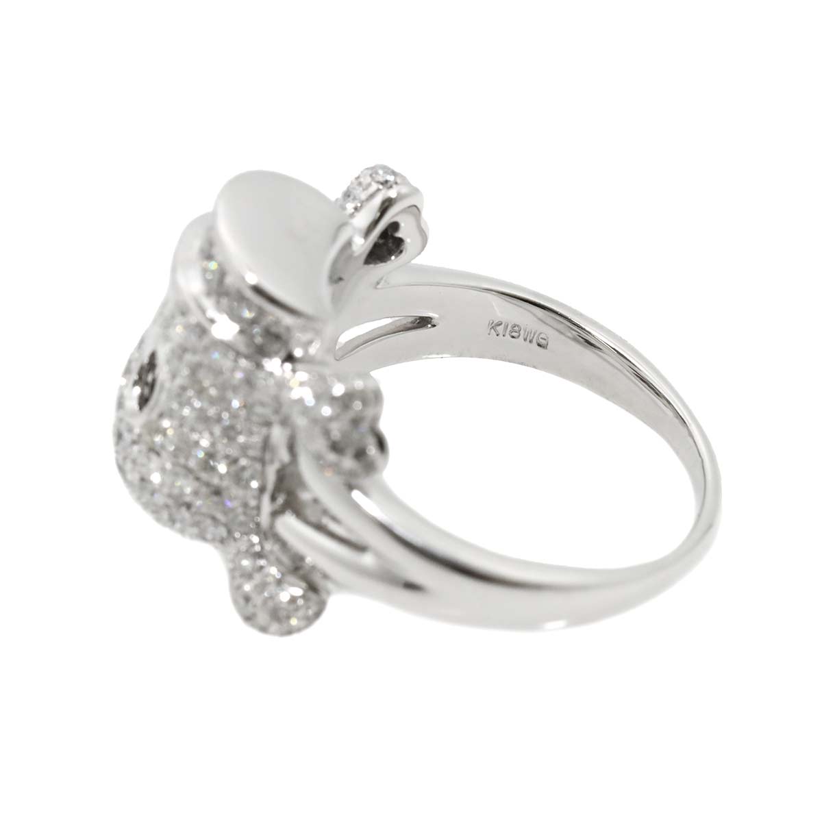 Diamond 1.55ct Ring 18K K18 WG White Gold size6.25-6.5(US)