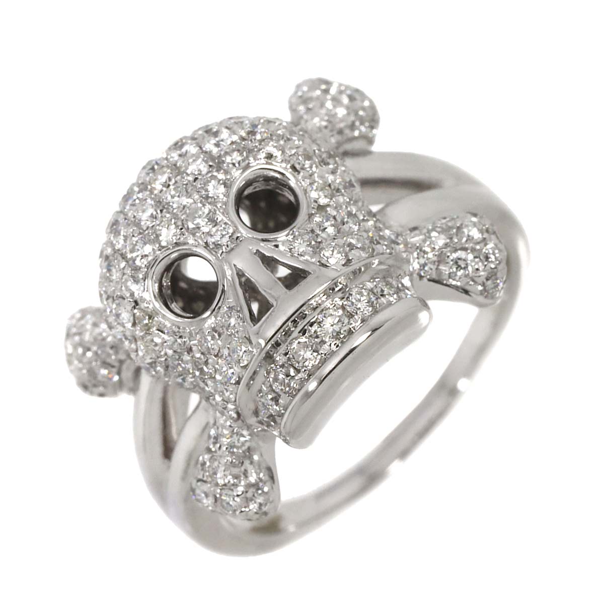 Diamond 1.55ct Ring 18K K18 WG White Gold size6.25-6.5(US)