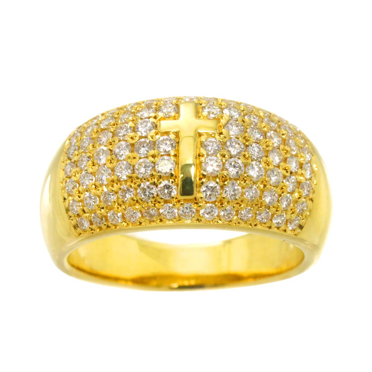 Diamond 0.70ct Ring 18K YG Yellow Gold 750 5.25-5.5(US)