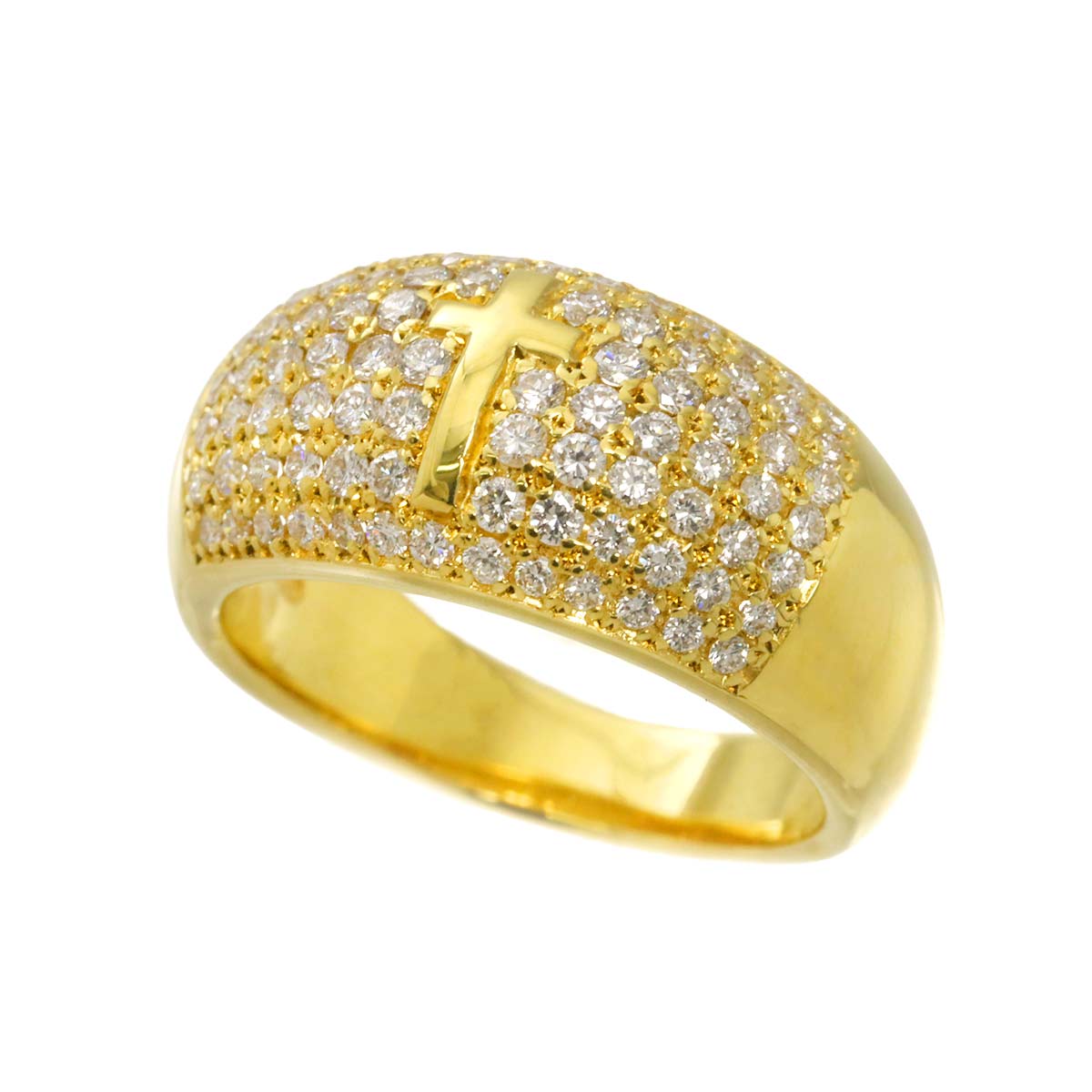 Diamond 0.70ct Ring 18K YG Yellow Gold 750 5.25-5.5(US)