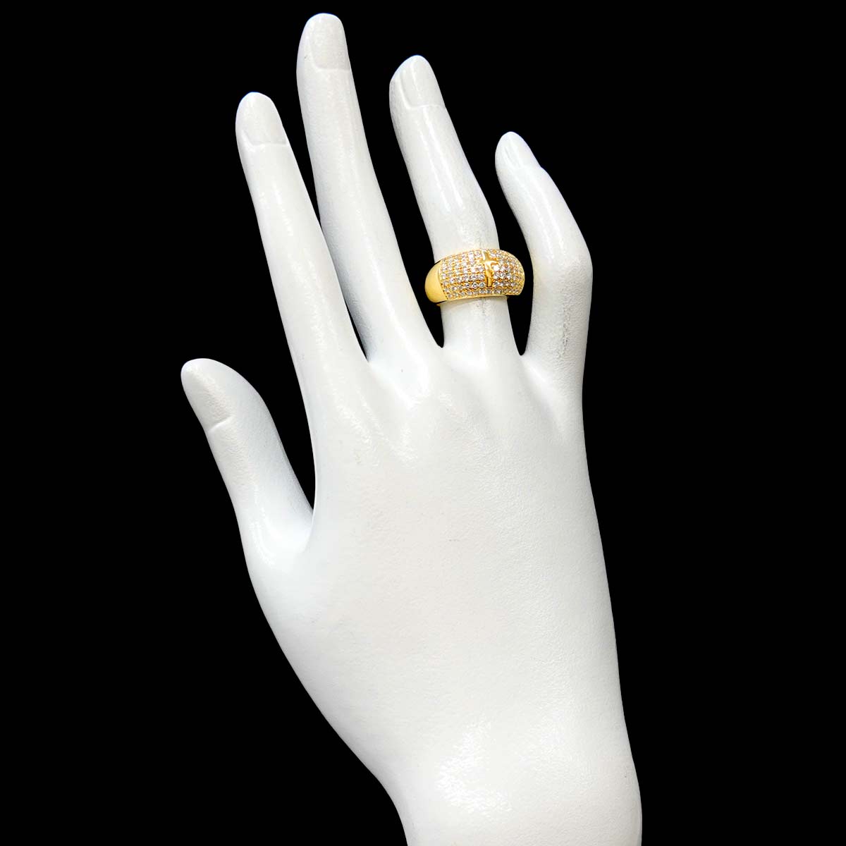 Diamond 0.70ct Ring 18K YG Yellow Gold 750 5.25-5.5(US)