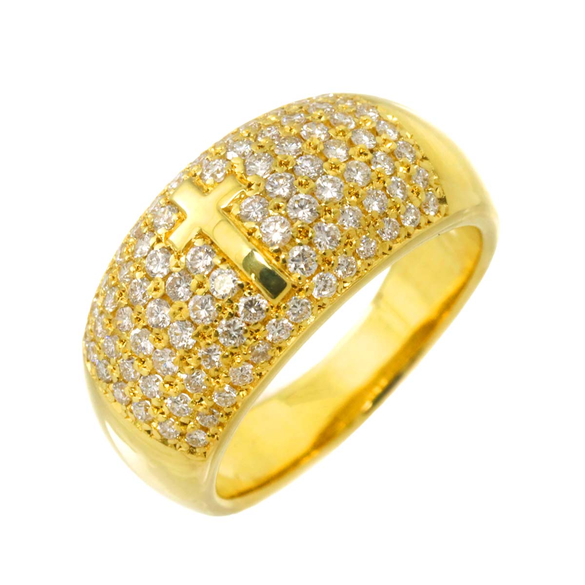 Diamond 0.70ct Ring 18K YG Yellow Gold 750 5.25-5.5(US)