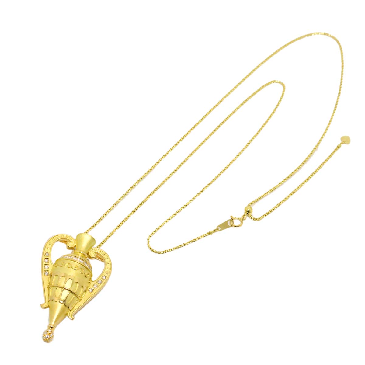 Diamond 0.59ct Necklace 18K K18 YG Yellow Gold 750