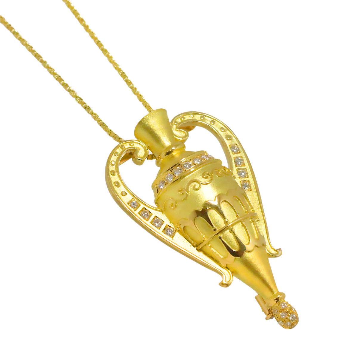 Diamond 0.59ct Necklace 18K K18 YG Yellow Gold 750