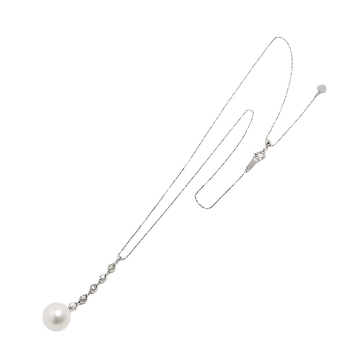 South Sea pearl 11.8mm Diamond 0.40ct Pearl Necklace 18K K18 WG 750