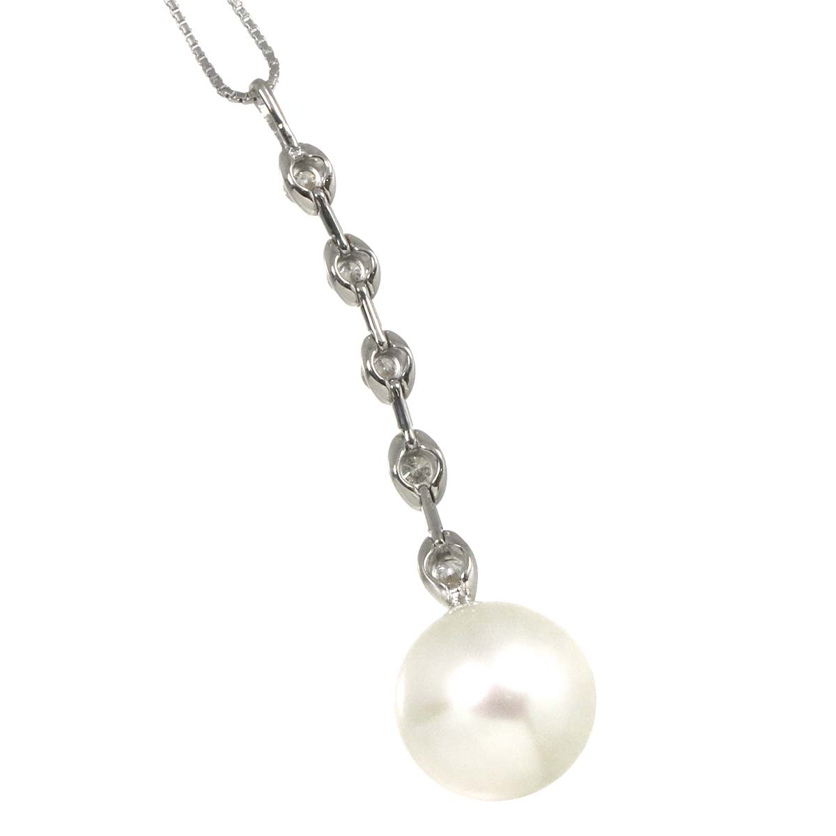 South Sea pearl 11.8mm Diamond 0.40ct Pearl Necklace 18K K18 WG 750