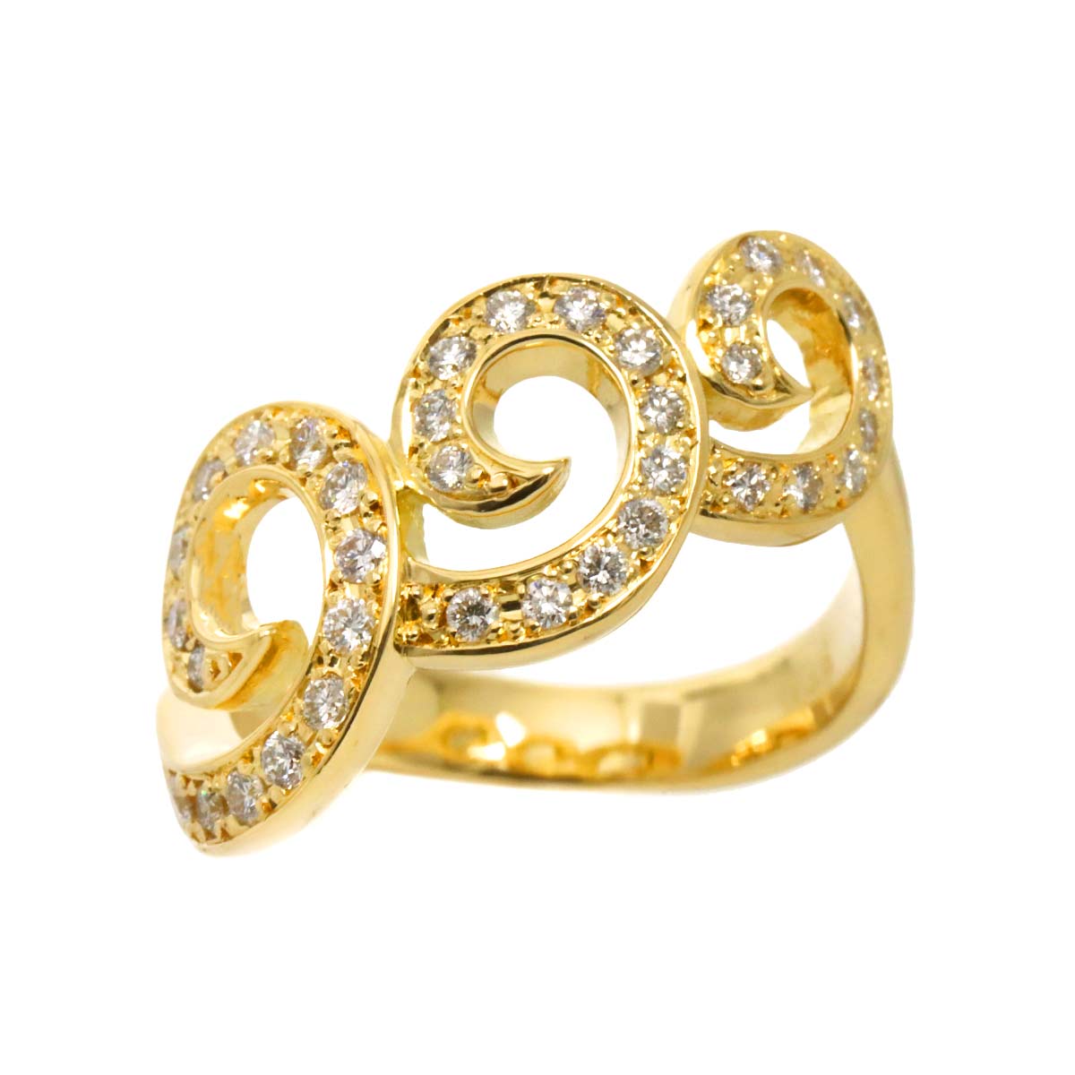 Diamond 0.36ct Ring 18K YG Yellow Gold 750 5.75-6(US)