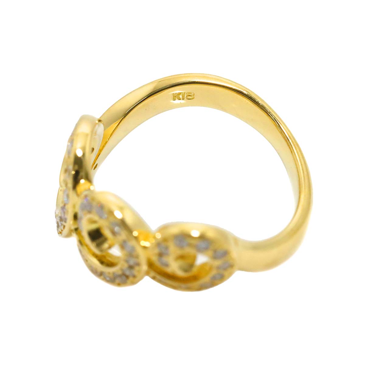 Diamond 0.36ct Ring 18K YG Yellow Gold 750 5.75-6(US)