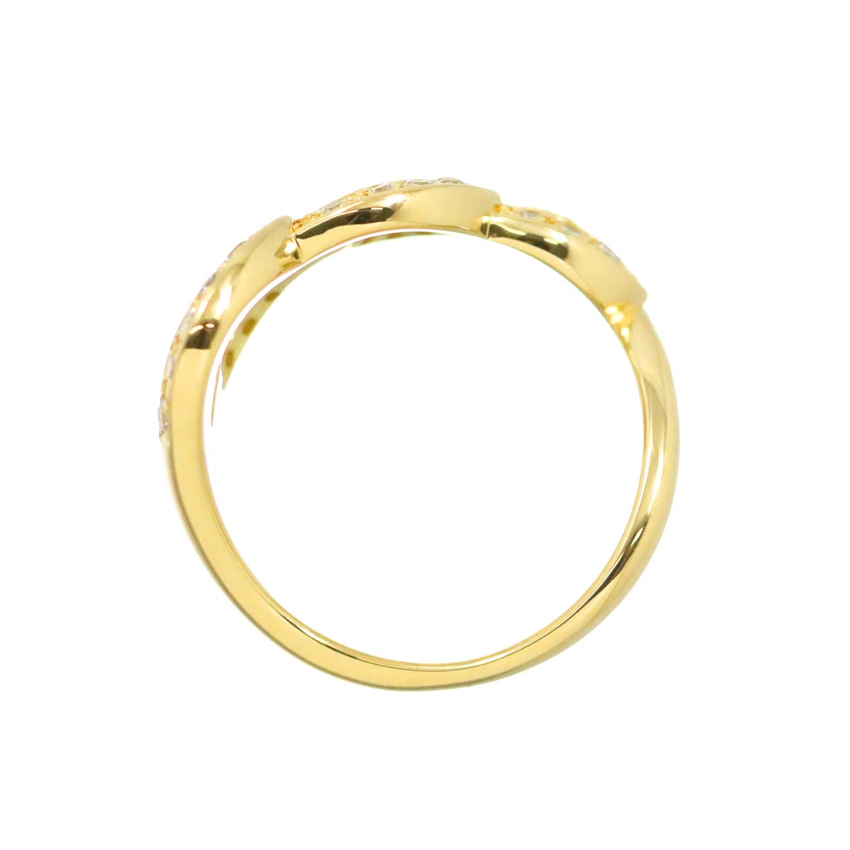 Diamond 0.36ct Ring 18K YG Yellow Gold 750 5.75-6(US)