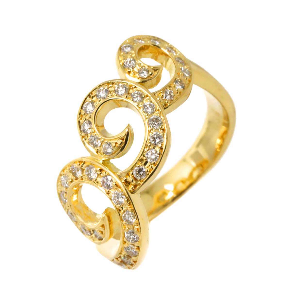 Diamond 0.36ct Ring 18K YG Yellow Gold 750 5.75-6(US)