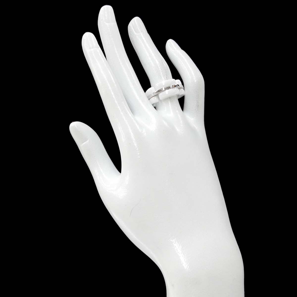 ULTRA Wide Ring Ceramic 18K WG 750 Size55 6.75(US)