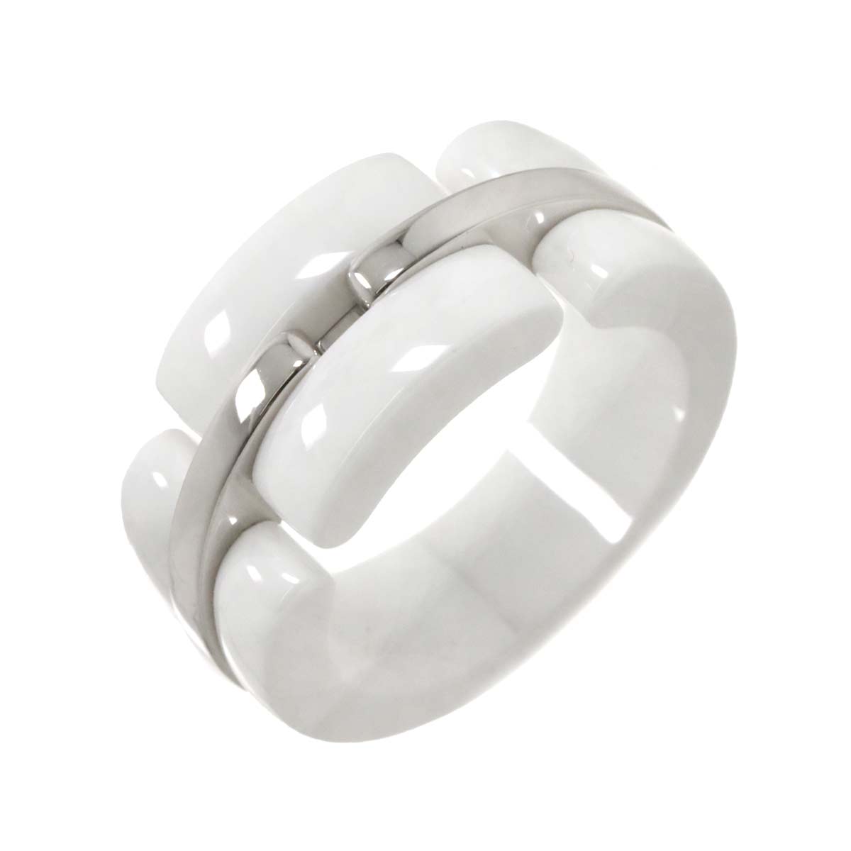 ULTRA Wide Ring Ceramic 18K WG 750 Size55 6.75(US)