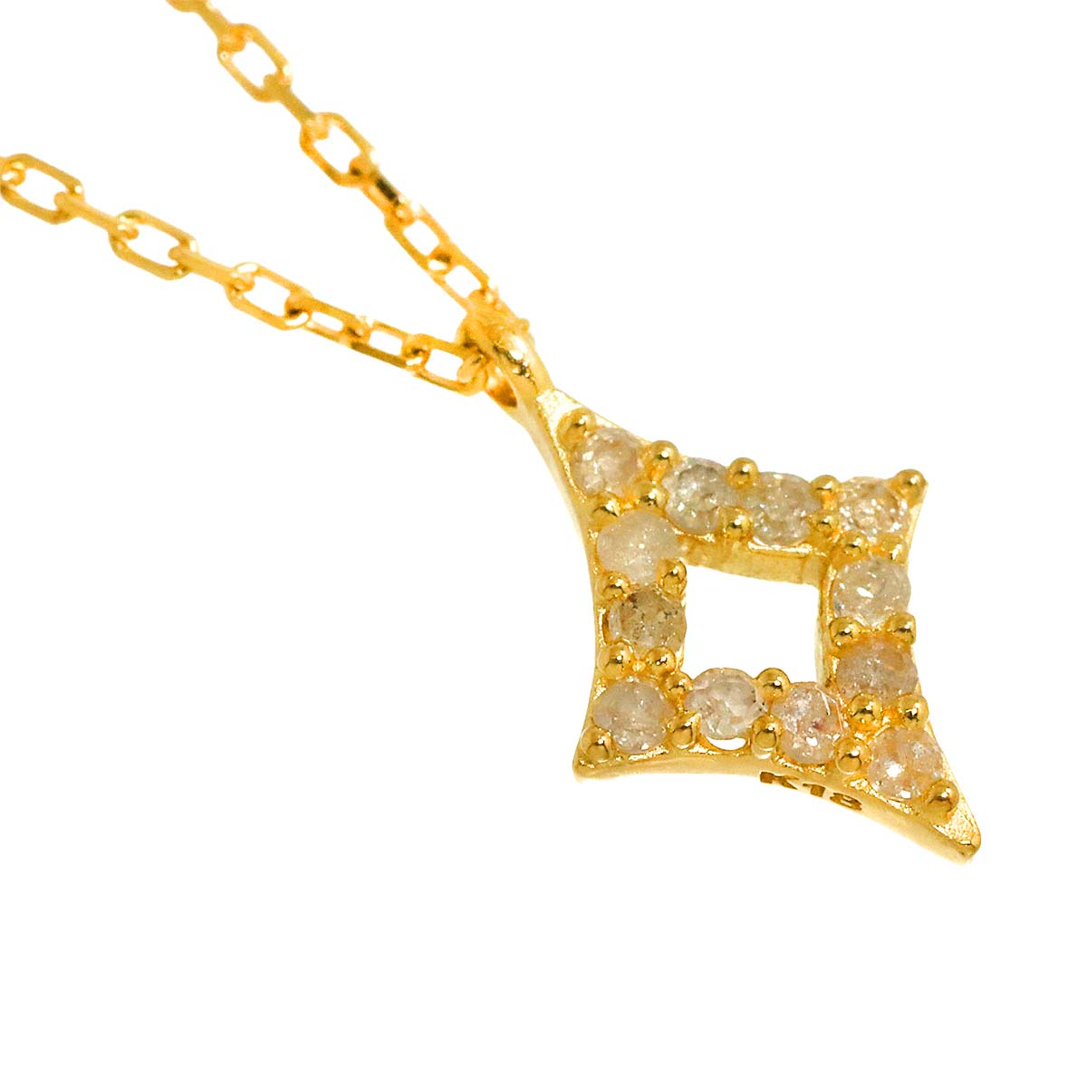 Diamond Necklace 18K YG Yellow Gold 750