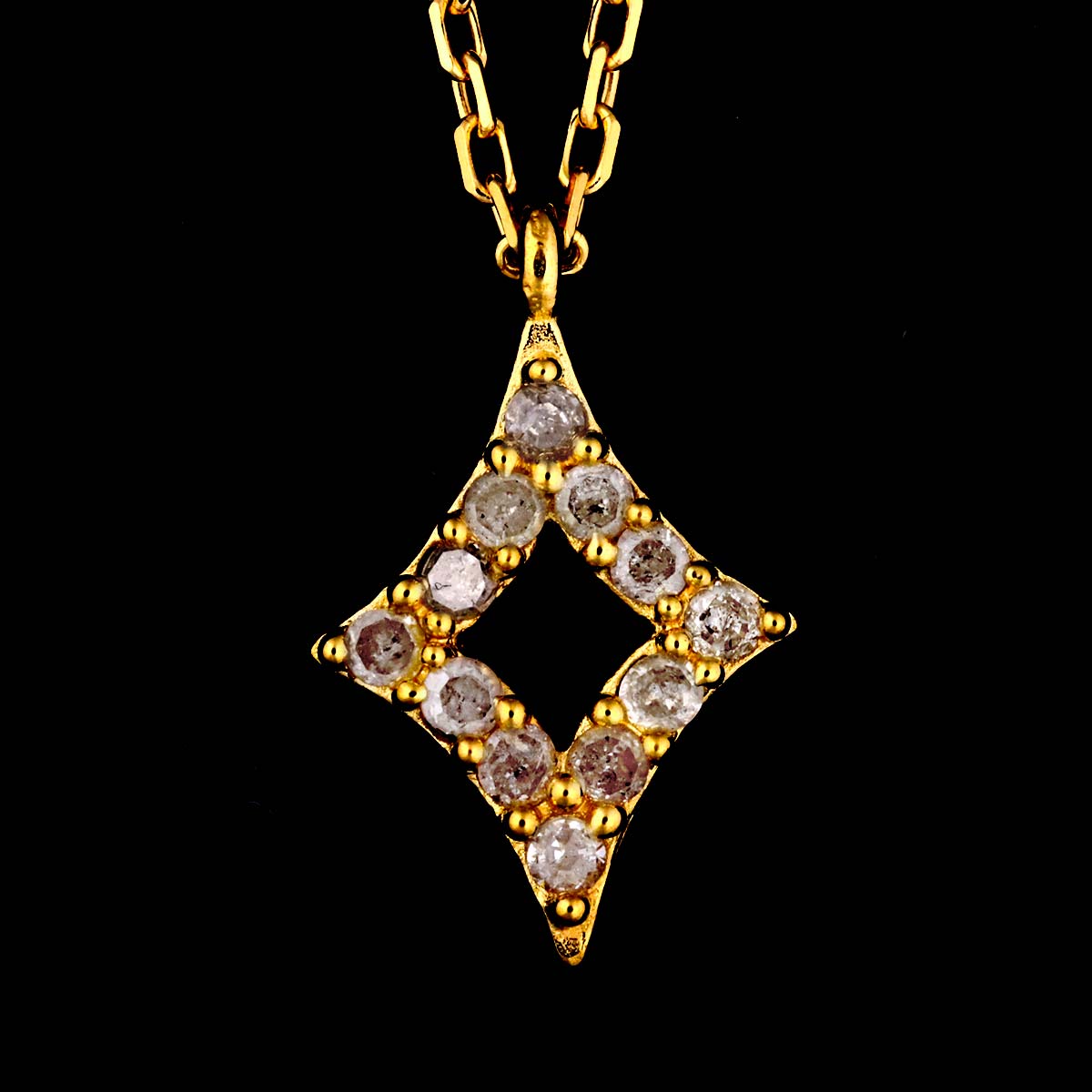 Diamond Necklace 18K YG Yellow Gold 750