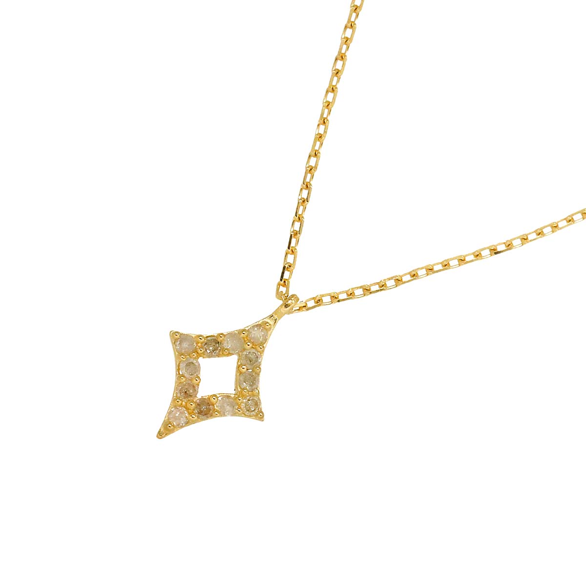 Diamond Necklace 18K YG Yellow Gold 750