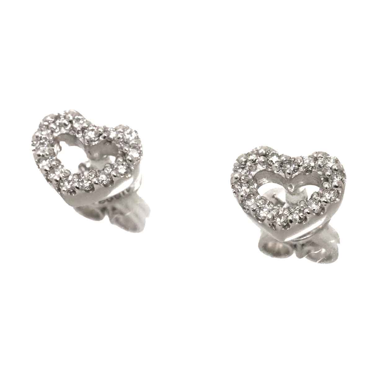 Diamond 0.08ct/0.08ct Earrings Pierced 18K WG 750