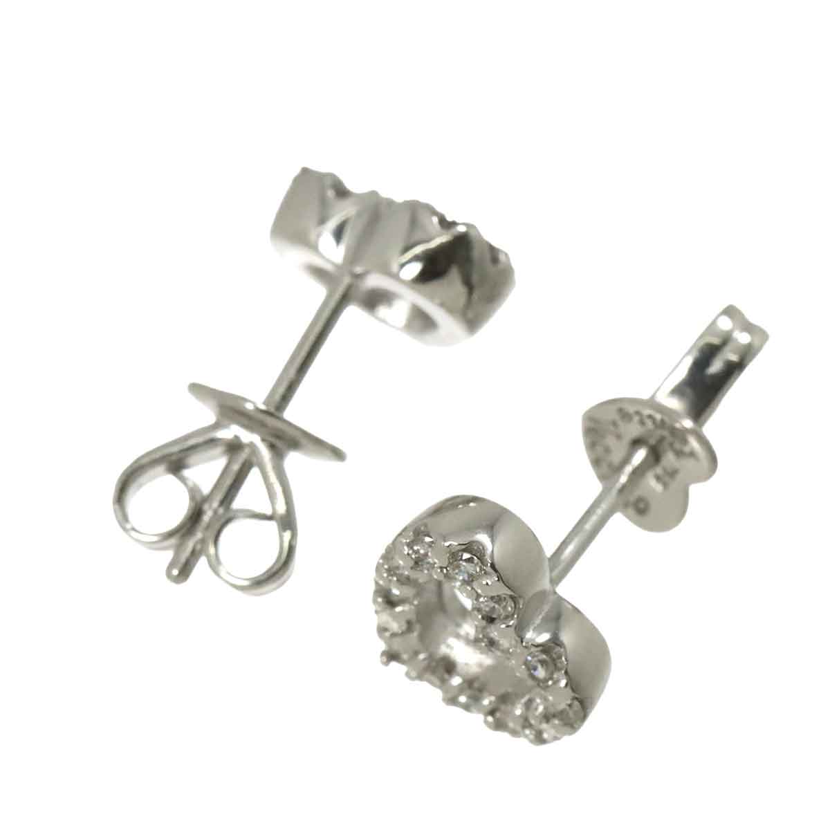 Diamond 0.08ct/0.08ct Earrings Pierced 18K WG 750