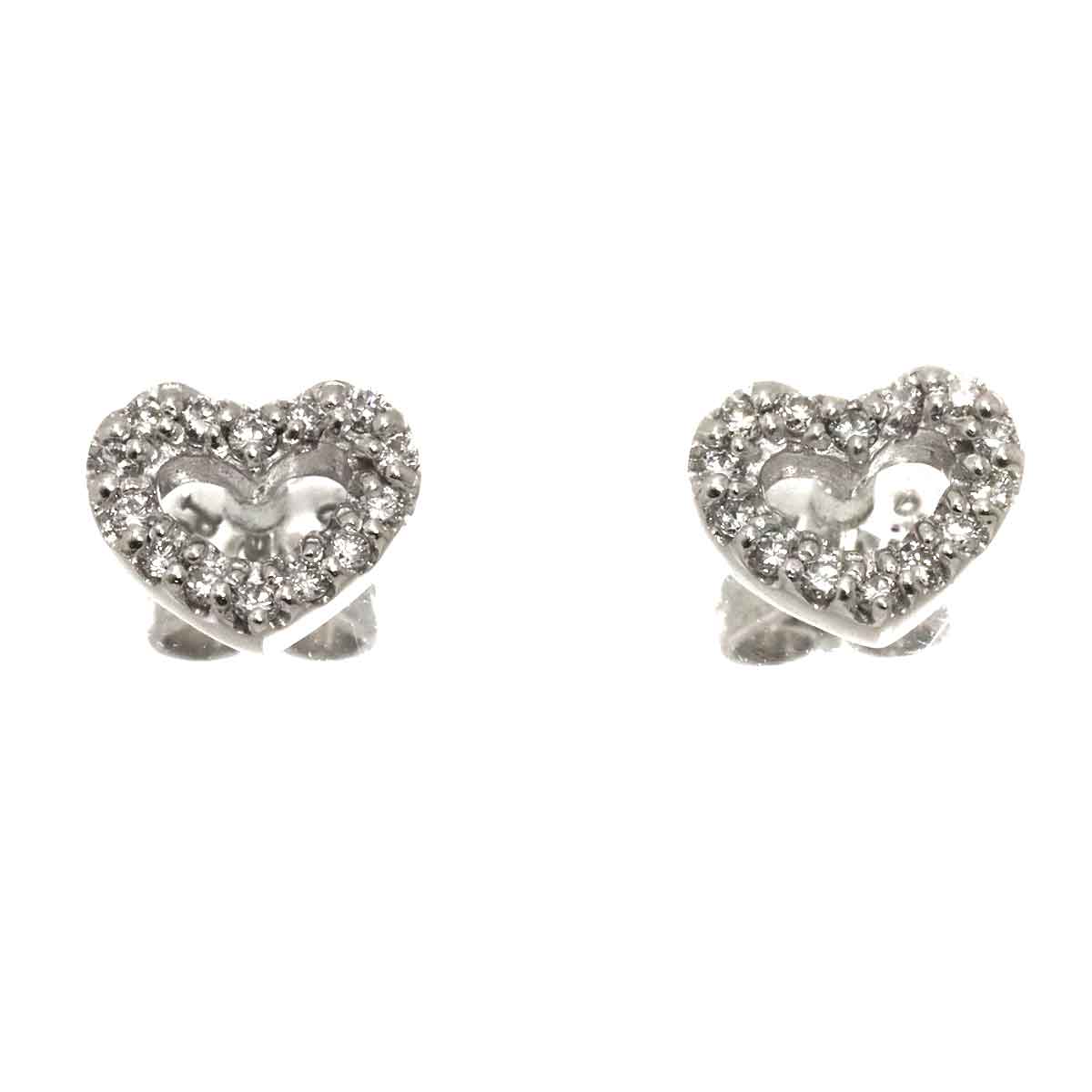 Diamond 0.08ct/0.08ct Earrings Pierced 18K WG 750