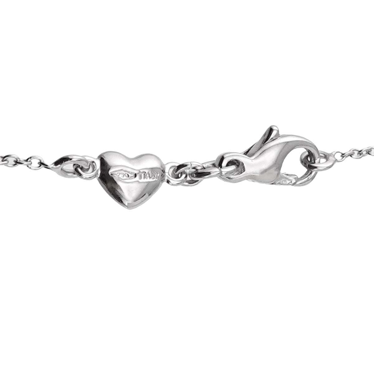 Heart Motif Diamond 0.22ct Necklace 18K White Gold 750
