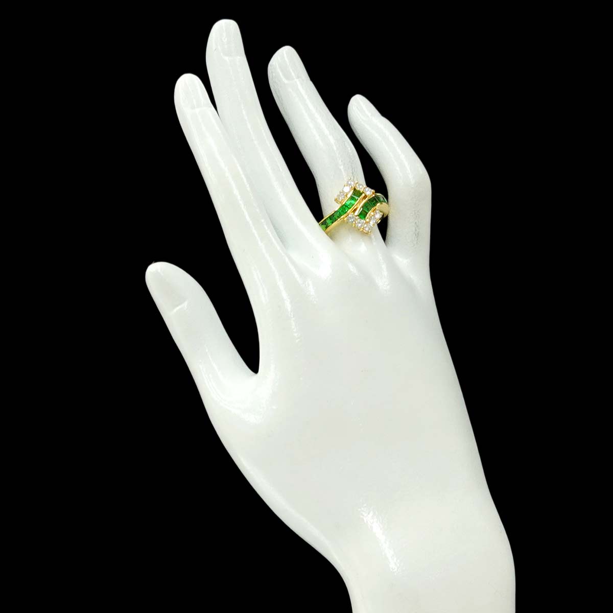 Garnet 1.88ct Diamond 0.64ct Ring 18K YG 750 Size7.5(US)