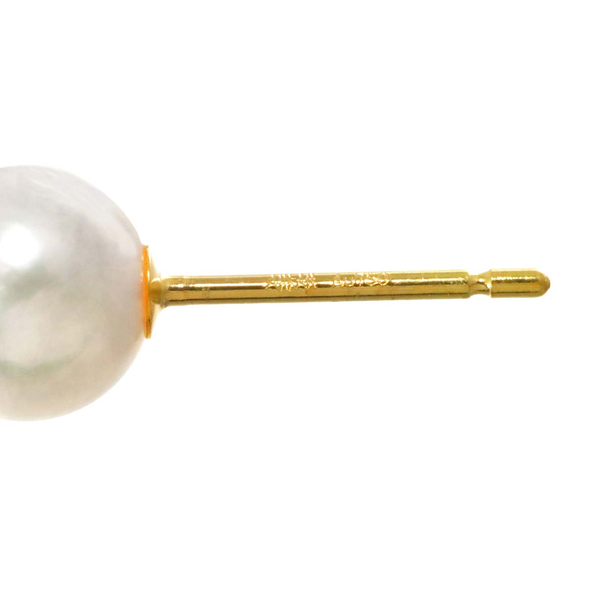 Akoya Pearl Diamond 0.07ct Earring Pierced K18 YG One Piece only
