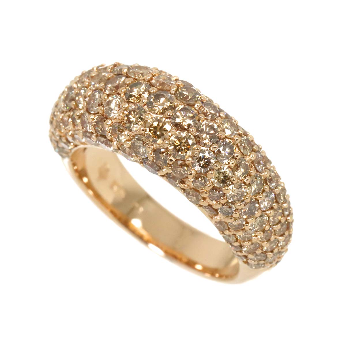 Brown Diamond 3.09ct Ring 18K PG 750 Size6(US)