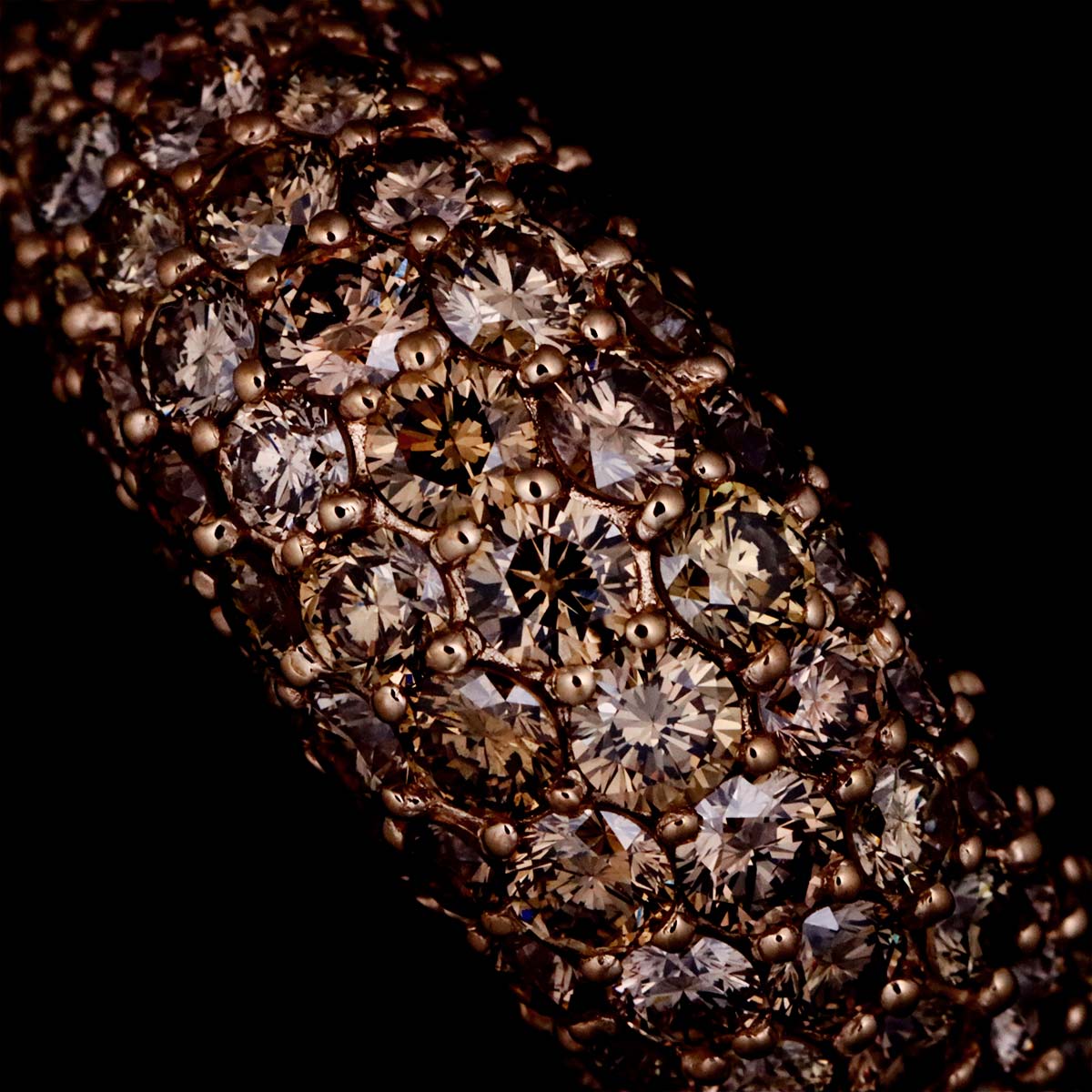 Brown Diamond 3.09ct Ring 18K PG 750 Size6(US)