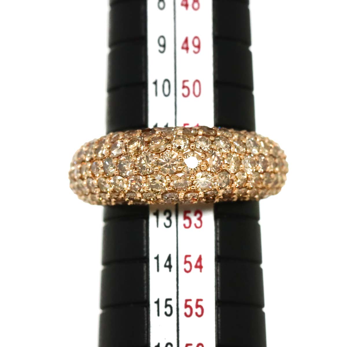 Brown Diamond 3.09ct Ring 18K PG 750 Size6(US)