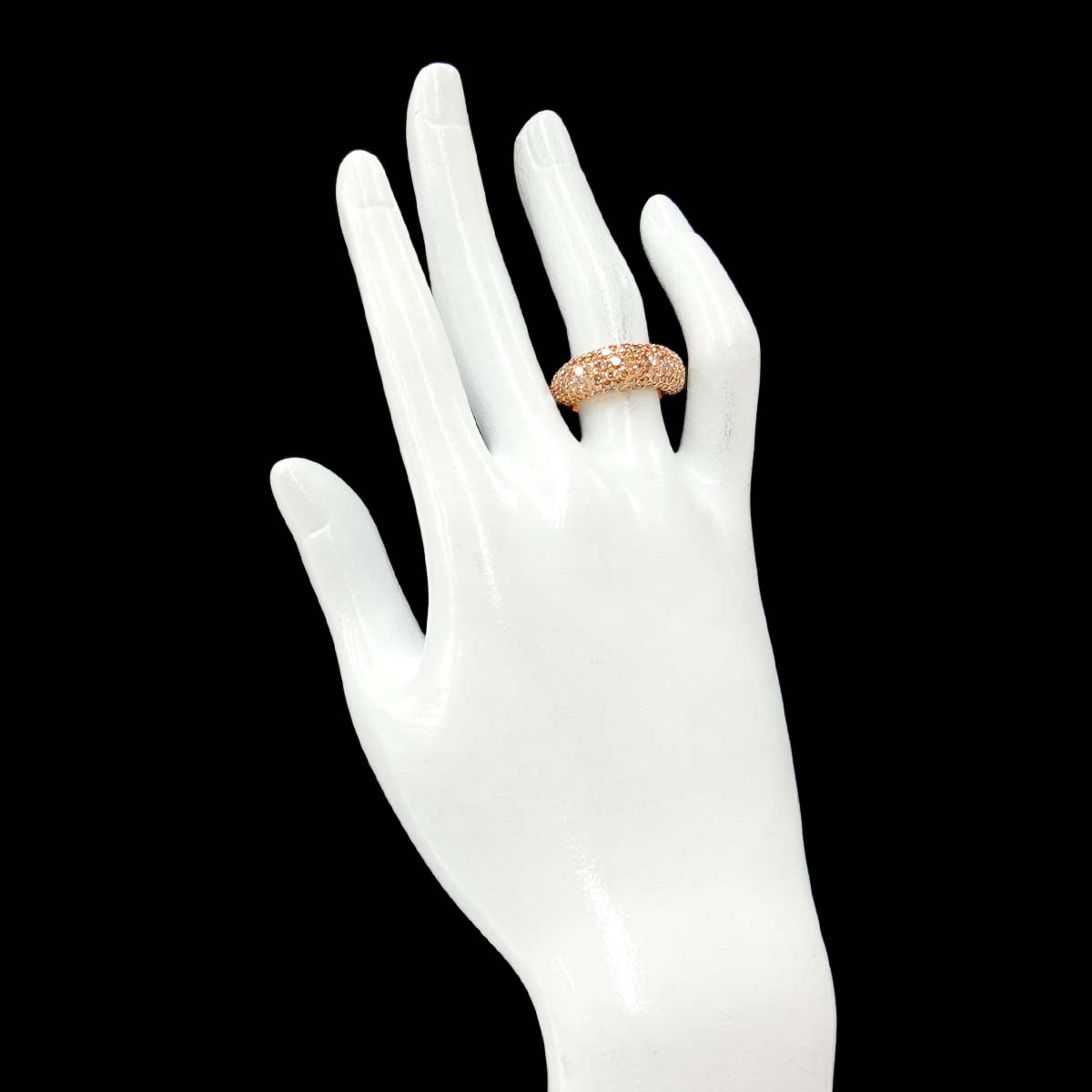 Brown Diamond 3.09ct Ring 18K PG 750 Size6(US)