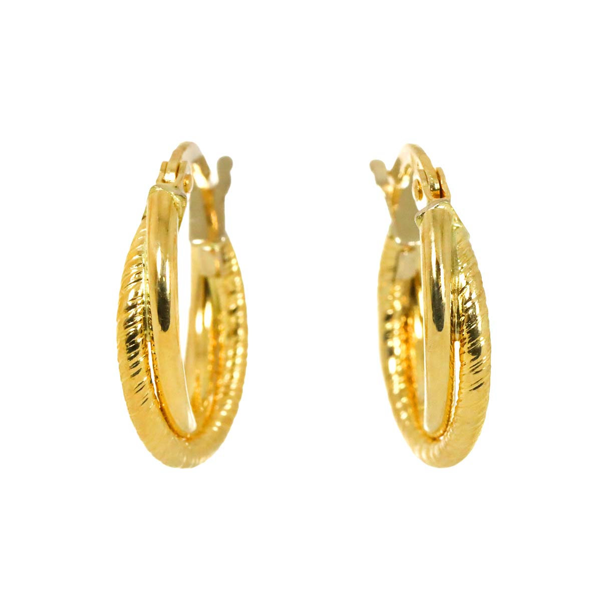 Hoop Earrings Pierced 18K Yellow Gold 750