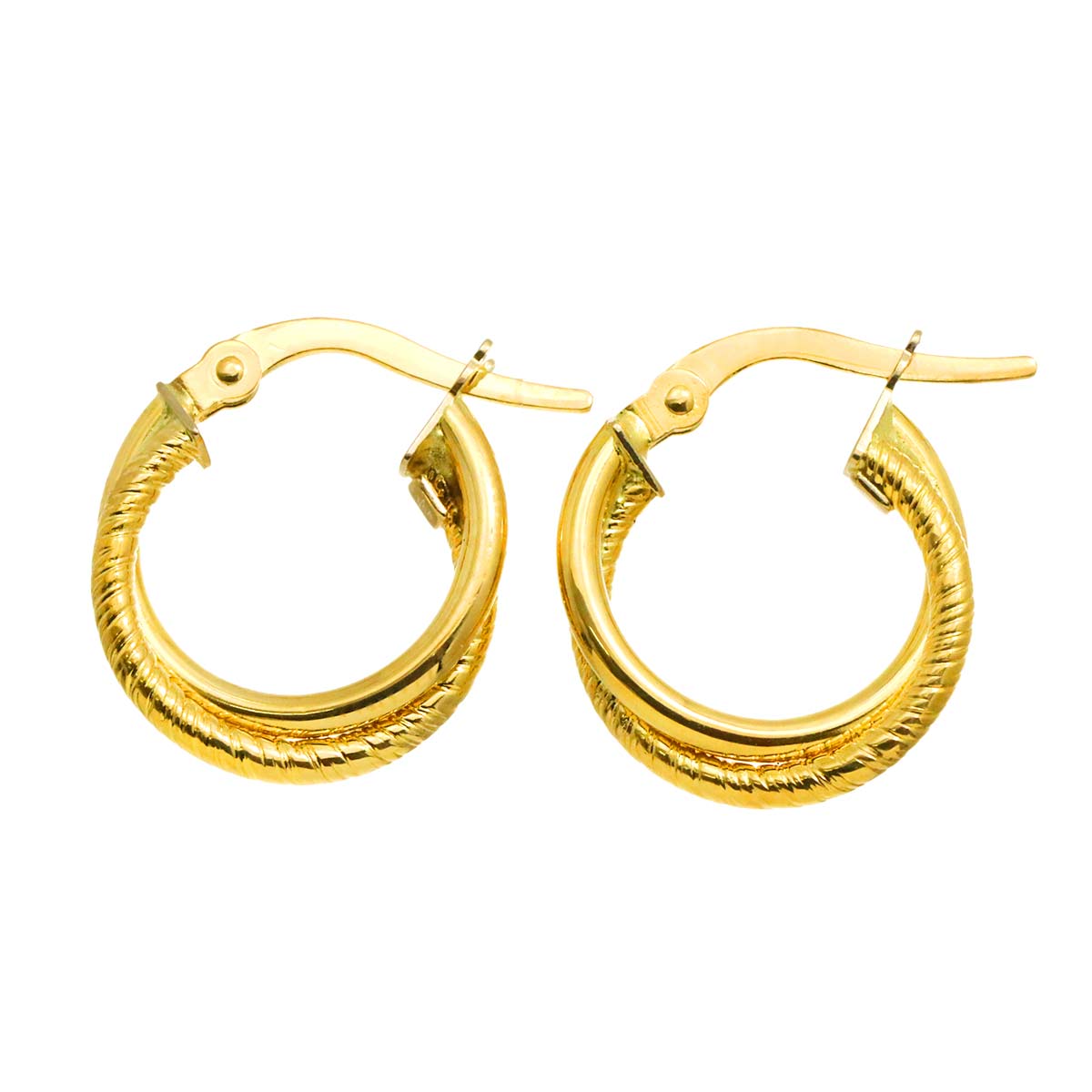 Hoop Earrings Pierced 18K Yellow Gold 750