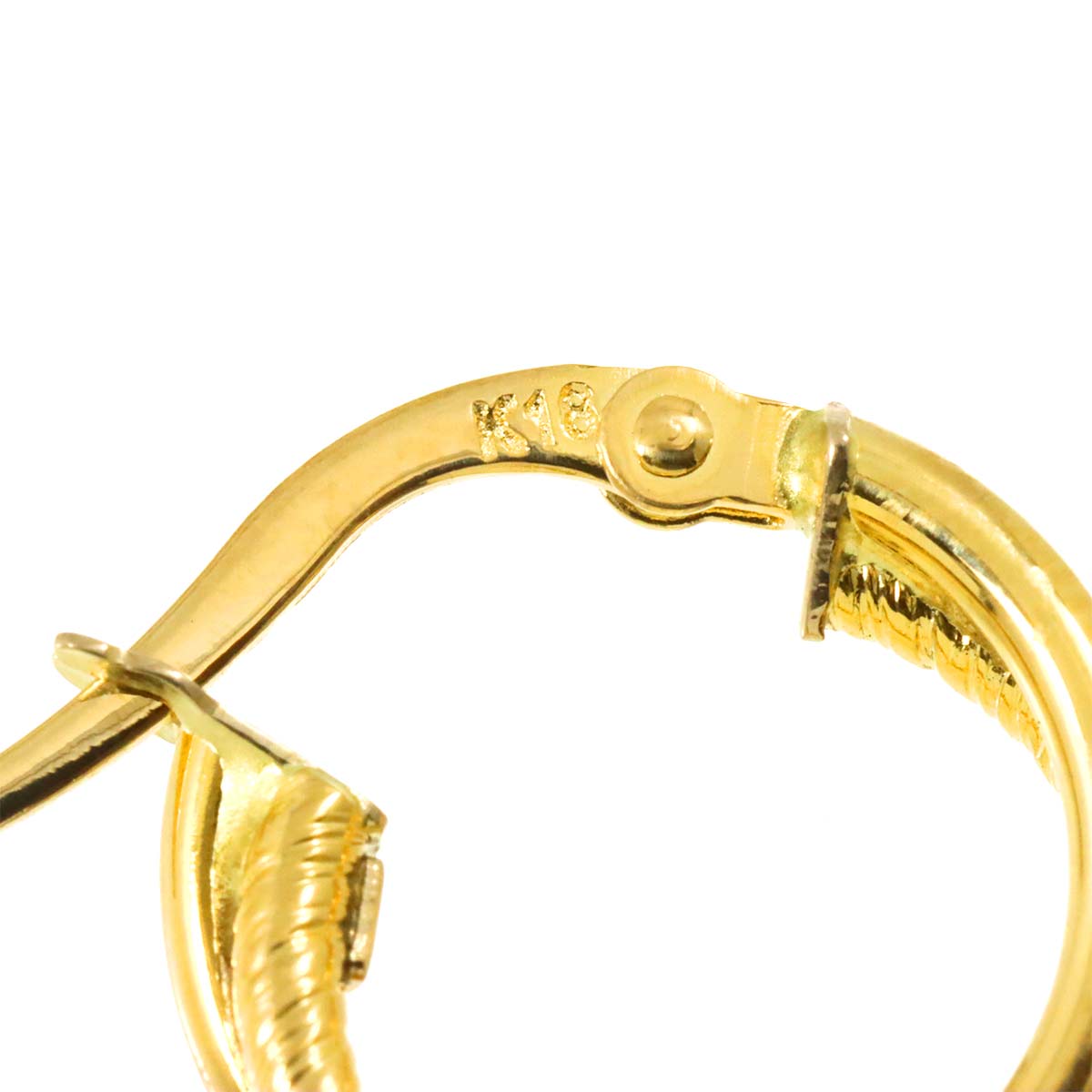 Hoop Earrings Pierced 18K Yellow Gold 750