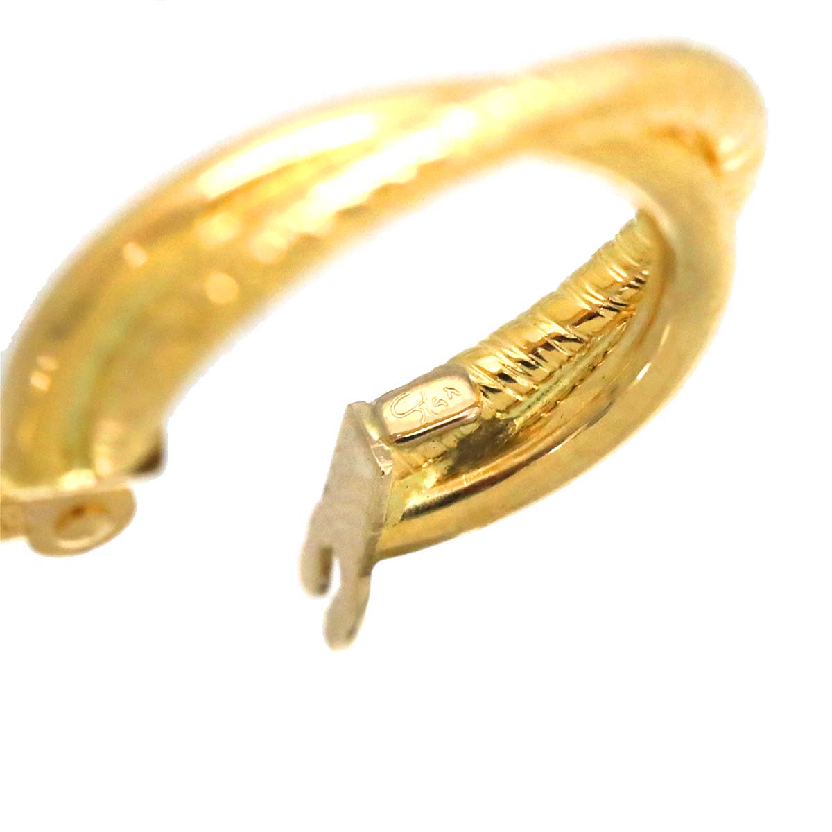 Hoop Earrings Pierced 18K Yellow Gold 750