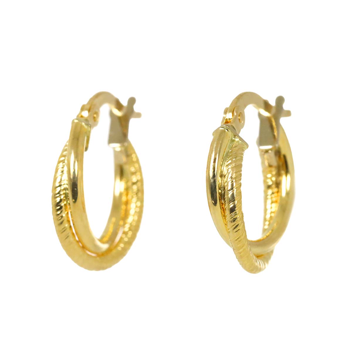 Hoop Earrings Pierced 18K Yellow Gold 750