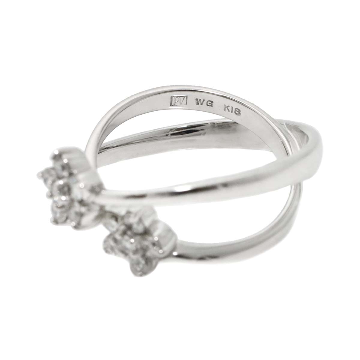 Diamond 0.41ct Ring 18K WG 750 Size4-4.5(US)