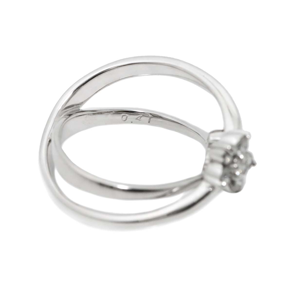 Diamond 0.41ct Ring 18K WG 750 Size4-4.5(US)
