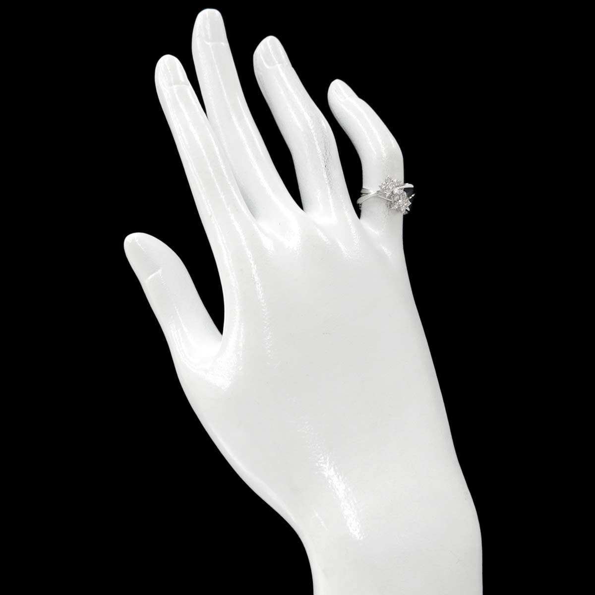 Diamond 0.41ct Ring 18K WG 750 Size4-4.5(US)