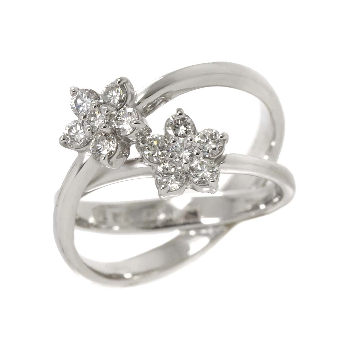 Diamond 0.41ct Ring 18K WG 750 Size4-4.5(US)