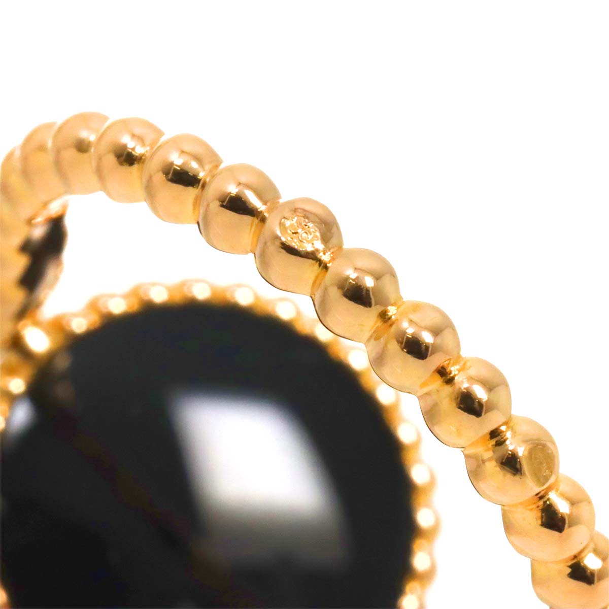 Onyx Diamond Ring 18K PG Pink Gold size52 6(US)
