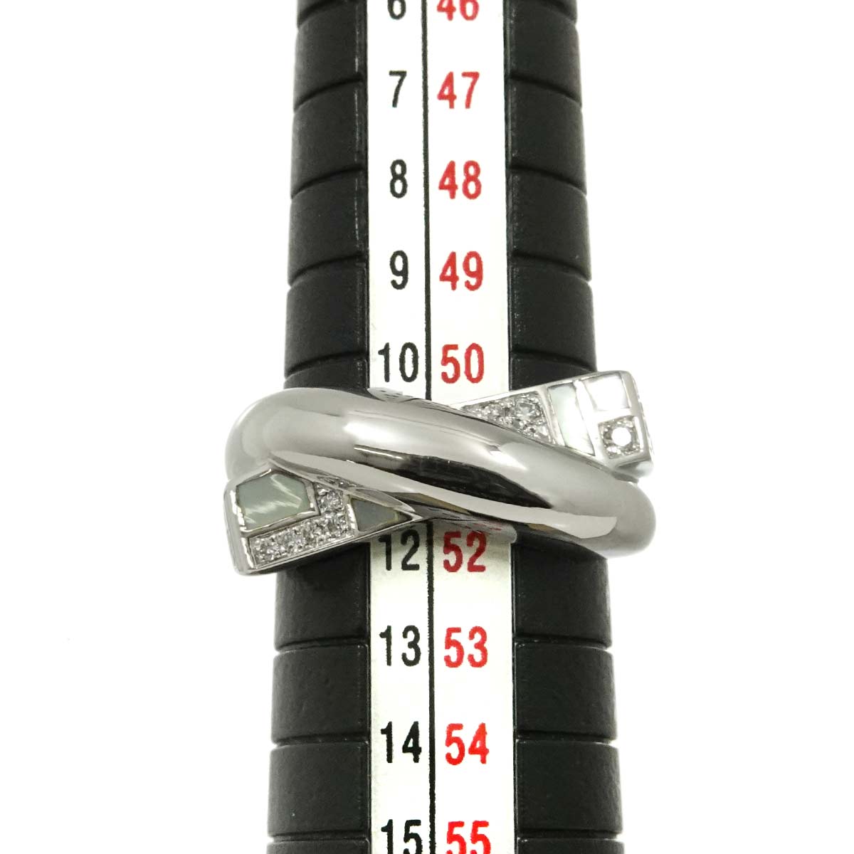 Diamond Mother of Pearl Ring 18K WG 750 size52 5.75-6(US)