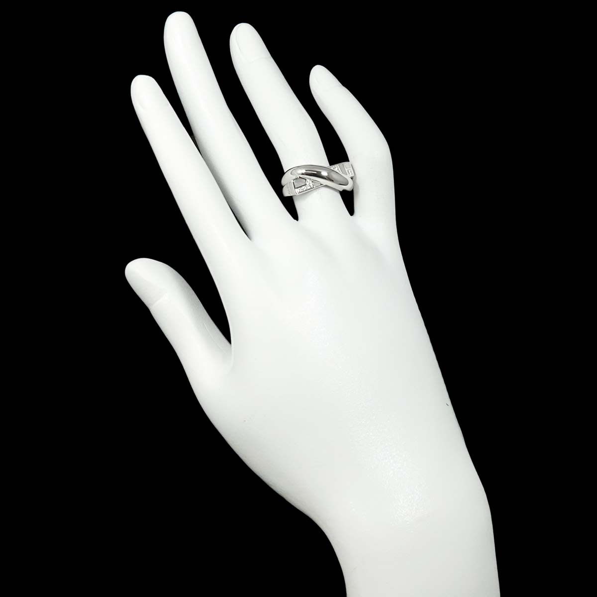 Diamond Mother of Pearl Ring 18K WG 750 size52 5.75-6(US)