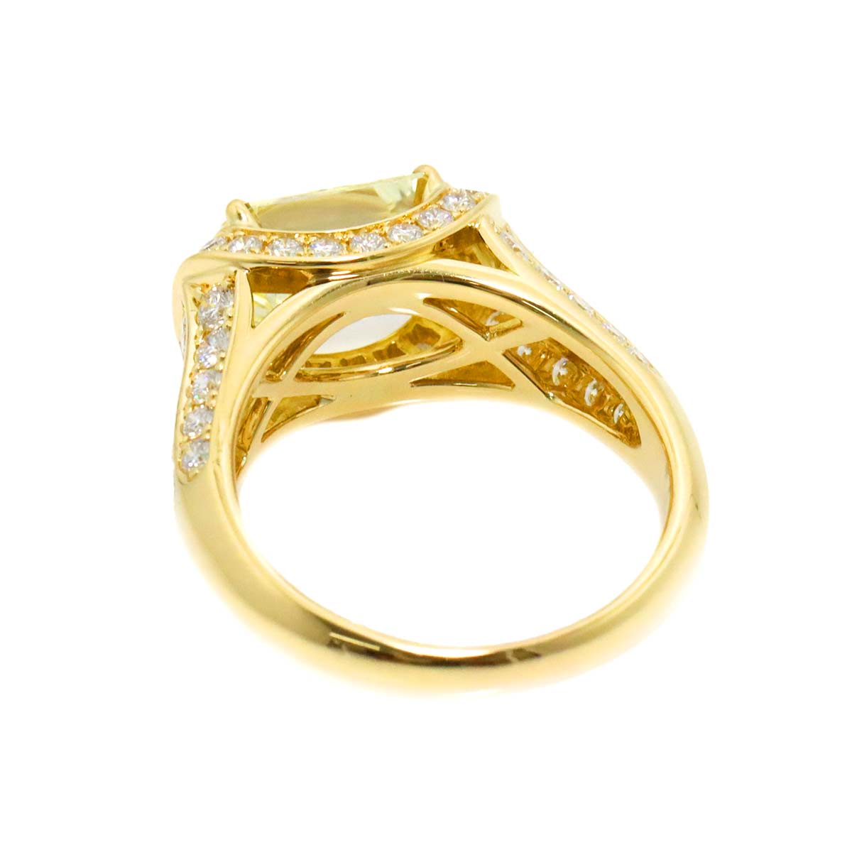 Diamond 3.015ct LY/SI1 1.01ct Ring 18K YG Yellow Gold 750 6.5-6.75(US)
