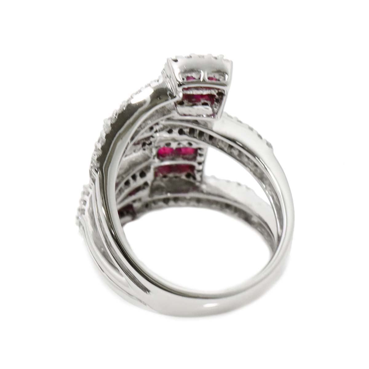 Ruby 1.15ct Diamond 0.85ct Ring 18K WG size6.25-6.5(US)