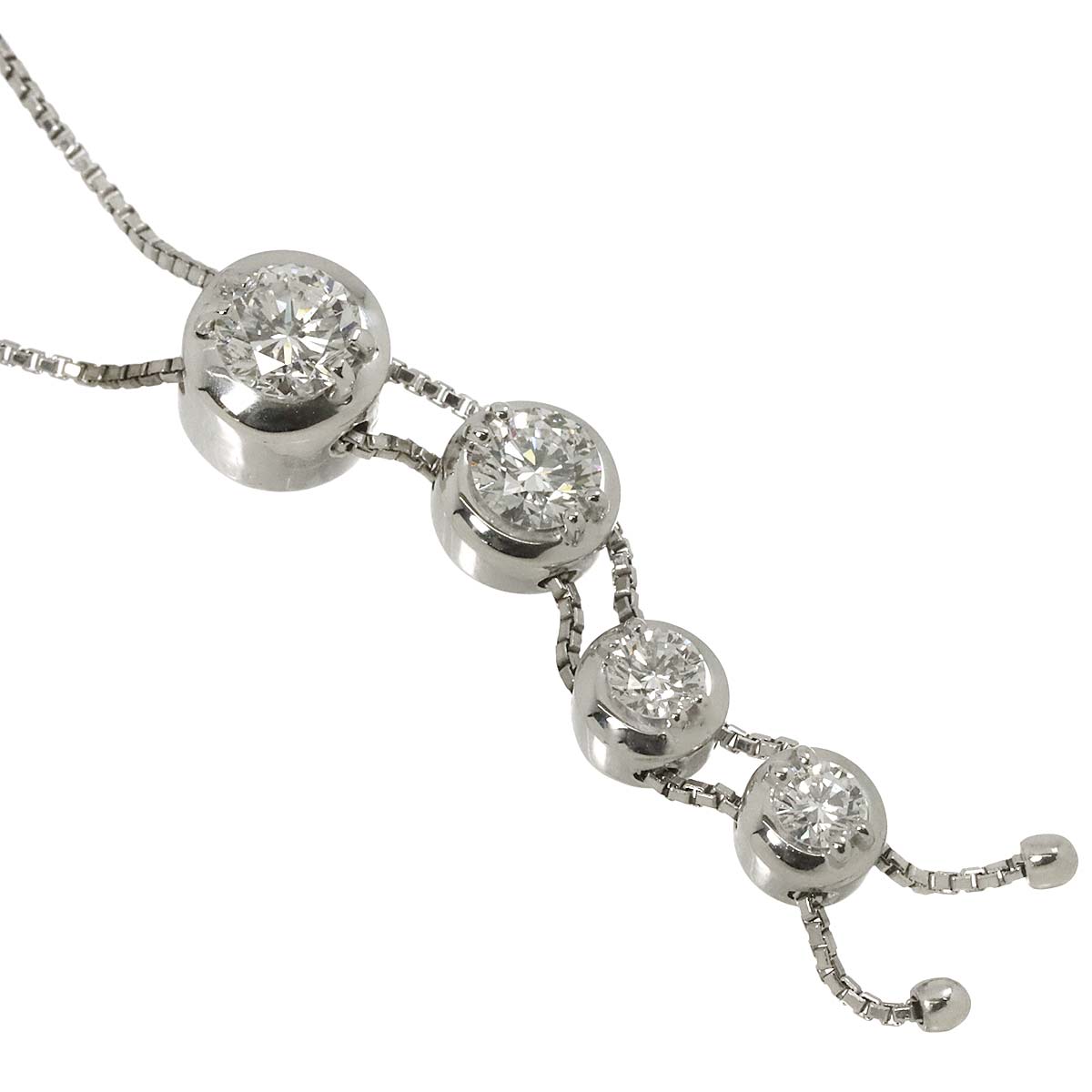 Trilogy Diamond 0.51ct/0.55ct Necklace 18K WG 750 Pt