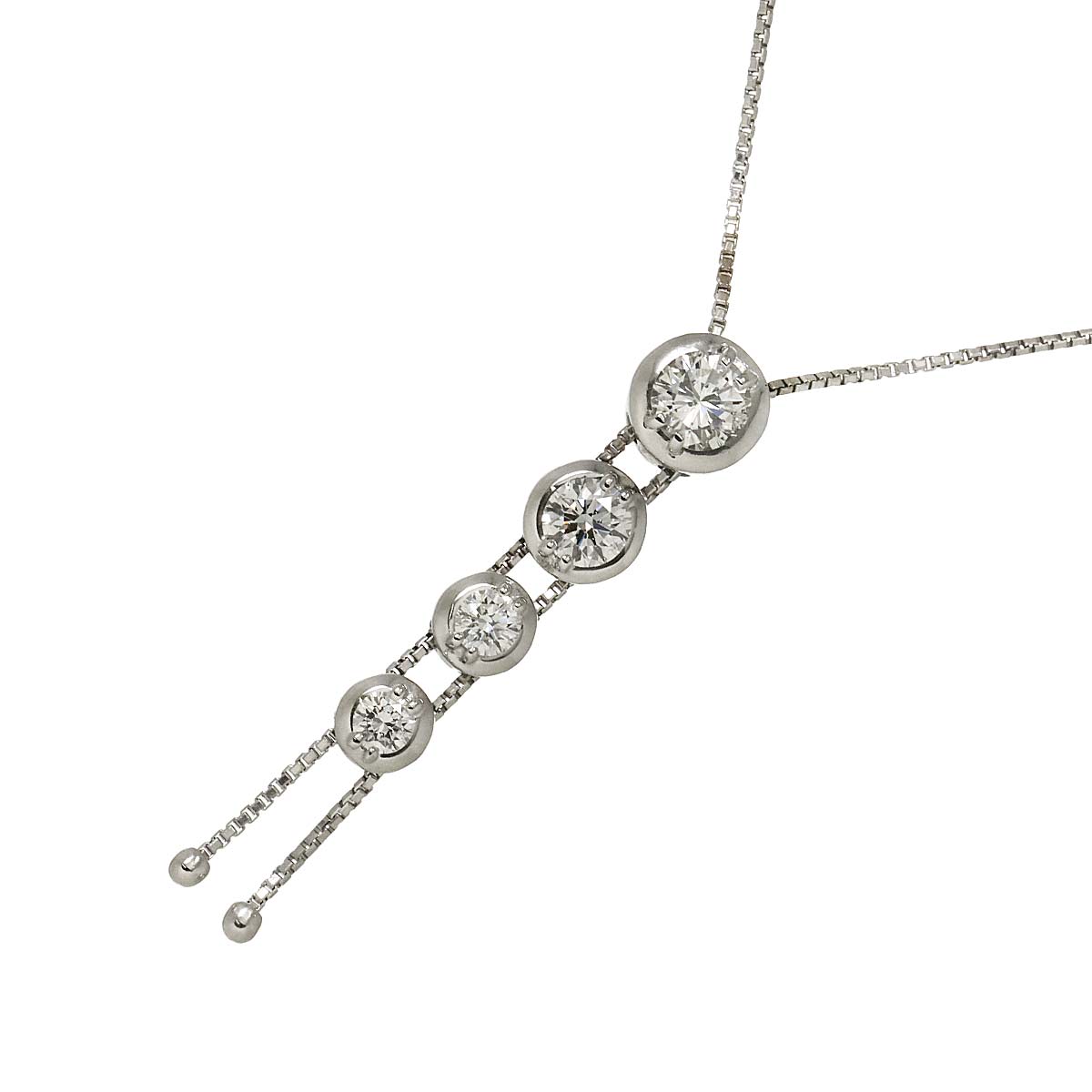 Trilogy Diamond 0.51ct/0.55ct Necklace 18K WG 750 Pt