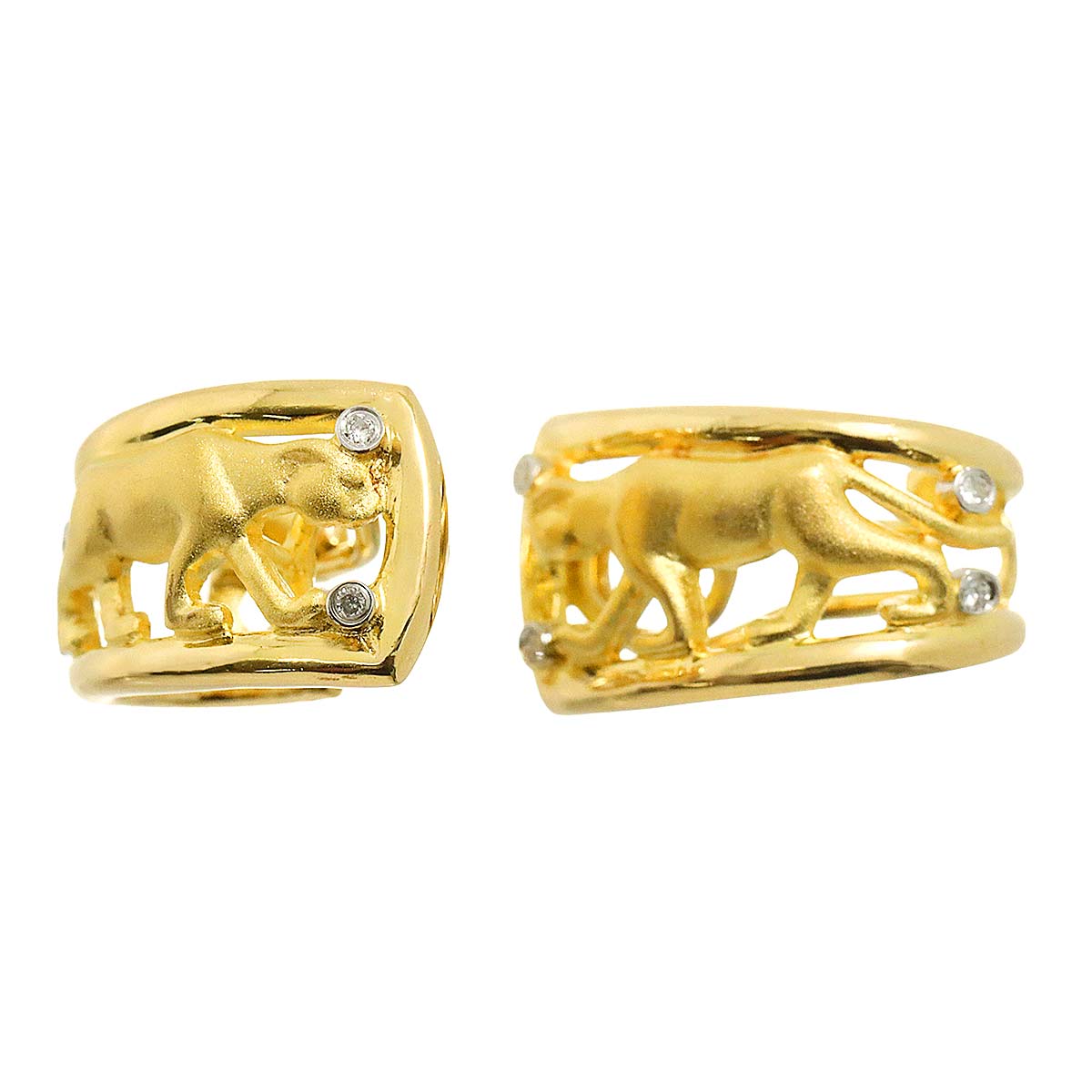 Diamond Earrings Clip-on 18K K18 YG 750