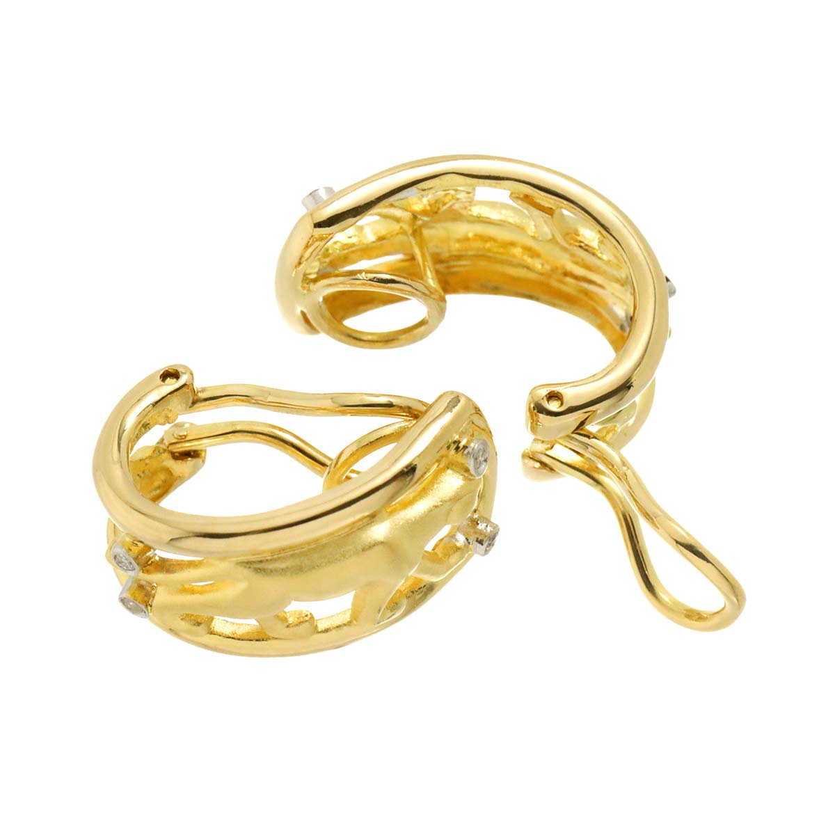 Diamond Earrings Clip-on 18K K18 YG 750